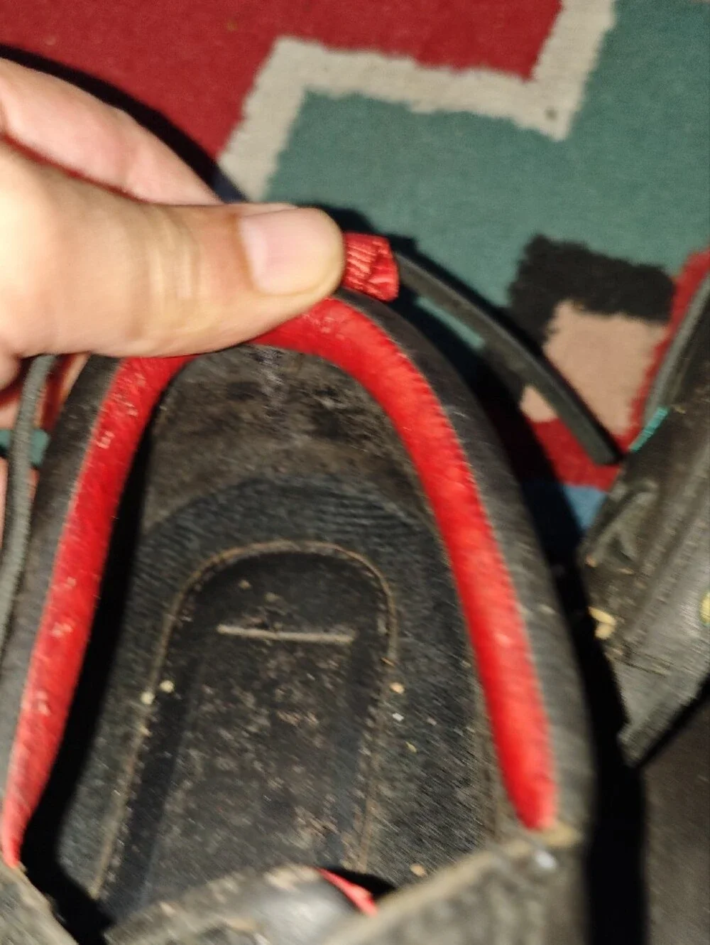 Men's Brown Leather Boat Shoes with Red Trim